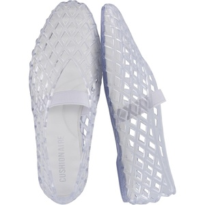 CUSHIONAIRE Siesta Girls Jelly Sandals, Lattice Cut-Out Ballet Flats for Girls, Flexible Slip On Beach Shoes(Sparkle)