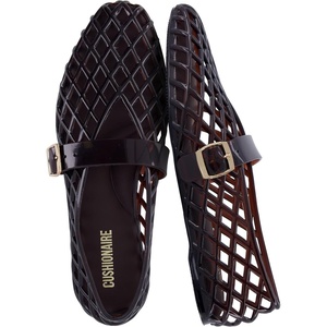 CUSHIONAIRE Syrup Mary Jane Jelly Ballet Flats for Women(Chocolate)