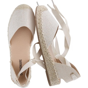 CUSHIONAIRE Talisa Espadrilles for Women, Closed Toe Wedge Sandal with Elastic Ankle Strap and Jute Wrapped Sole(Beige)