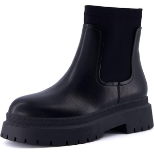CUSHIONAIRE Women’s Dee Chelsea Stretch boot +Memory Foam, Wide Widths Available(Black)