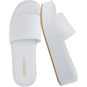 CUSHIONAIRE Women’s Kudos Platform Slide Sandals | Casual Sandals(Ivory)