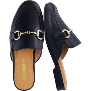 CUSHIONAIRE Yoga Kids Backless Penny Loafers Dress Shoes for Boys and Girls(Black)