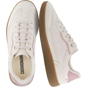 Cushionaire Bonnie Girls Tennis Shoes Lightweight Lace-Up Kids Sneakers(Off-white)