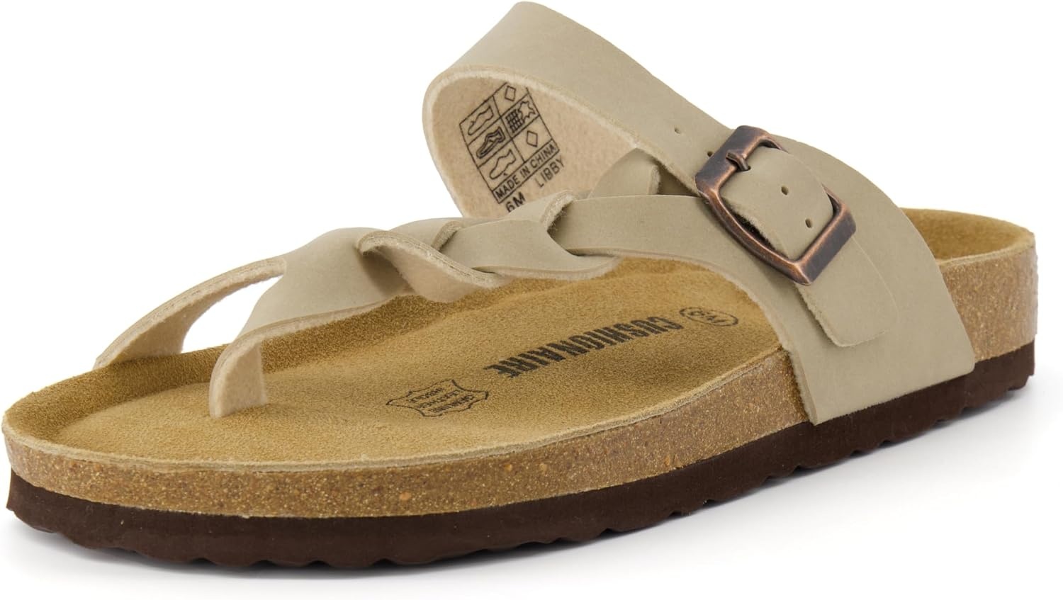 image:imageCUSHIONAIRE Libby Braided Summer Sandals for Women with Adjustable BuckleStone