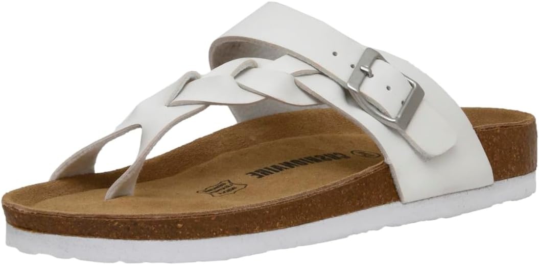 image:imageCUSHIONAIRE Libby Braided Summer Sandals for Women with Adjustable BuckleWhite