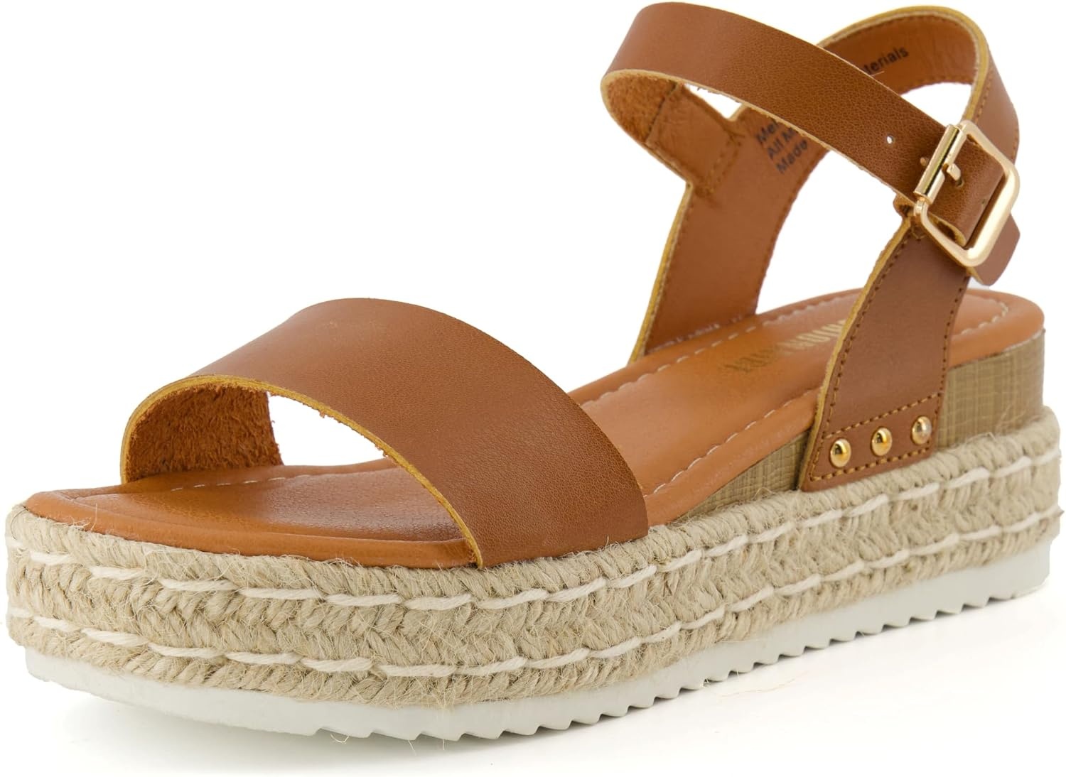 image:imageCUSHIONAIRE Melissa Espadrille Platform Sandals For Women with Adjustable Ankle Strap and Memory Foam InsoleComfortable Womens Sandals for SummerTan