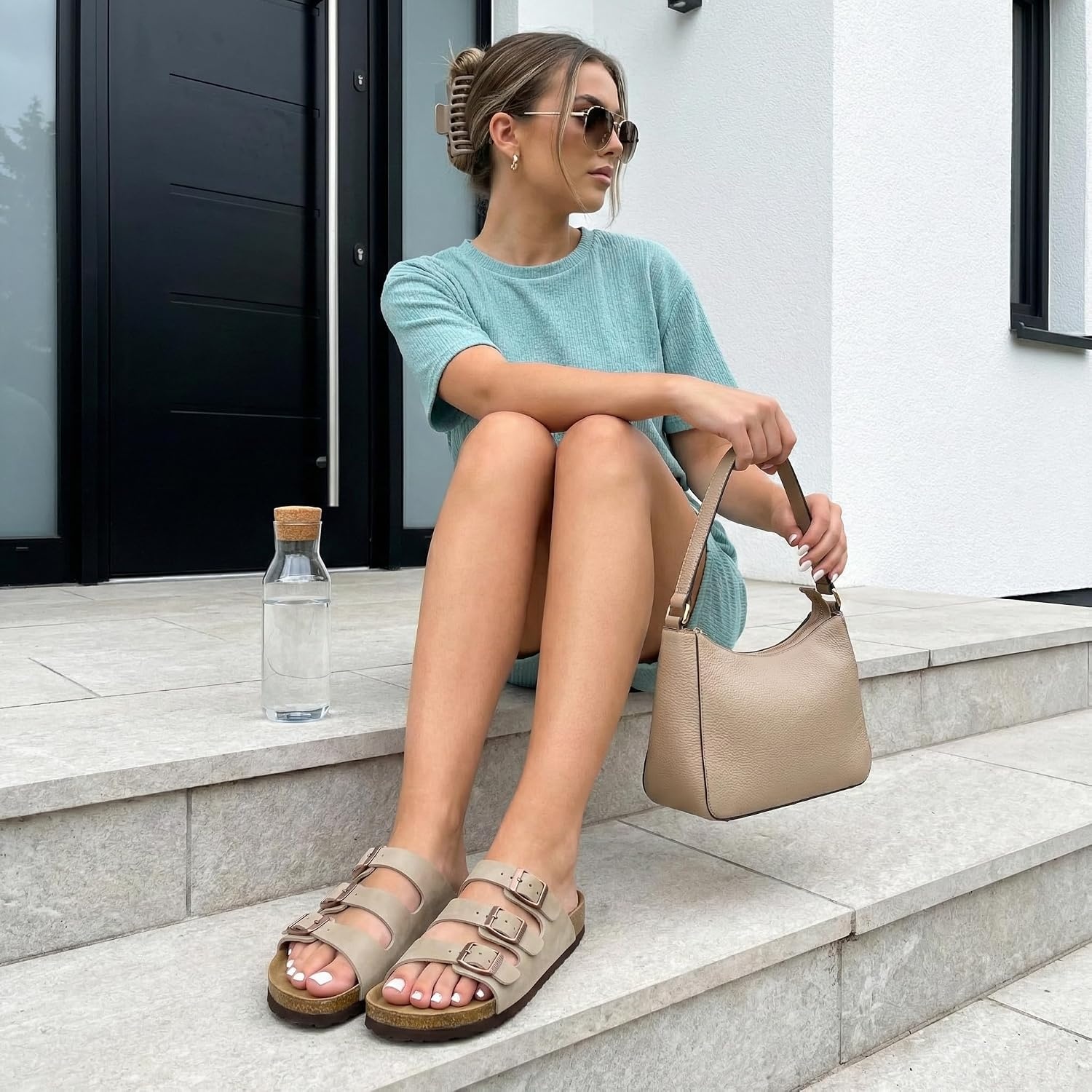 image:imageCUSHIONAIRE Womens Lela Cork footbed Sandal with ComfortStone