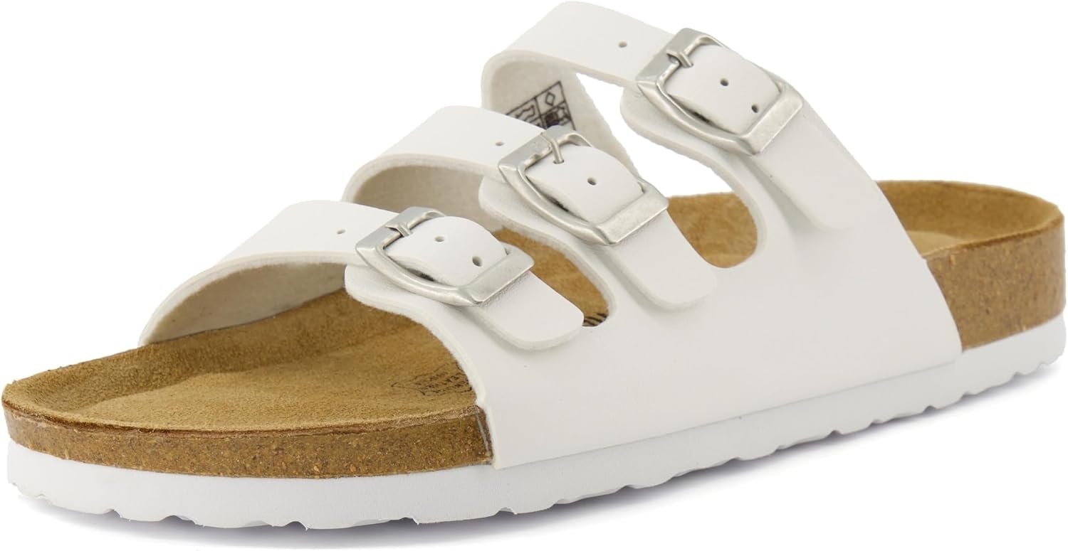 image:imageCUSHIONAIRE Womens Lela Cork footbed Sandal with ComfortWhite