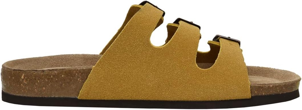 image:imageCUSHIONAIRE Womens Lela Cork footbed Sandal with ComfortYellow Vegan Suede