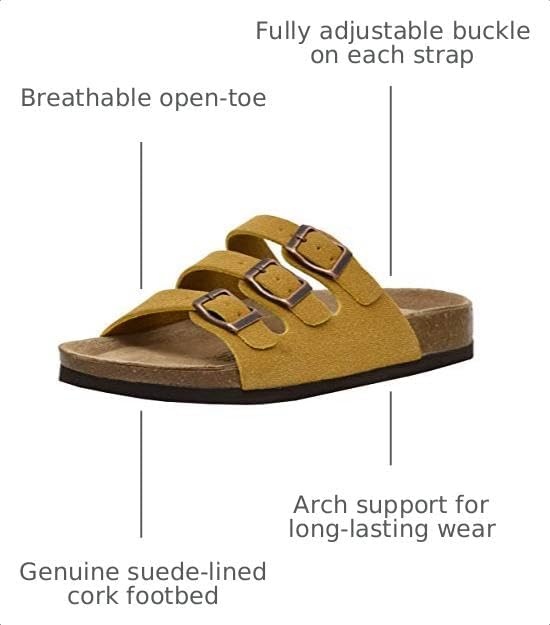 image:imageCUSHIONAIRE Womens Lela Cork footbed Sandal with ComfortYellow Vegan Suede