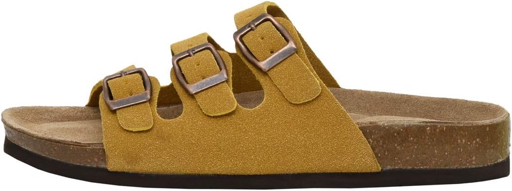 image:imageCUSHIONAIRE Womens Lela Cork footbed Sandal with ComfortYellow Vegan Suede