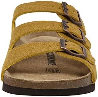 image:imageCUSHIONAIRE Womens Lela Cork footbed Sandal with ComfortYellow Vegan Suede