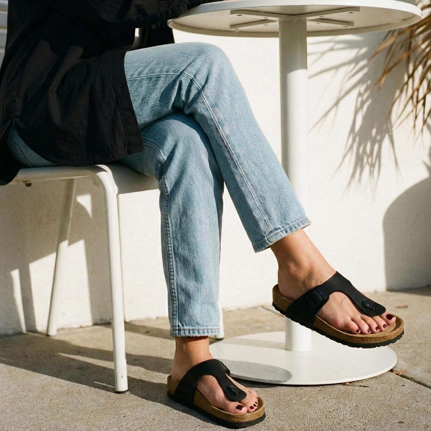 image:imageLeah Cork Footbed Thong SandalBlack