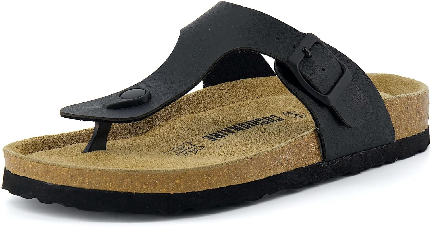 image:imageLeah Cork Footbed Thong SandalBlack Nappa