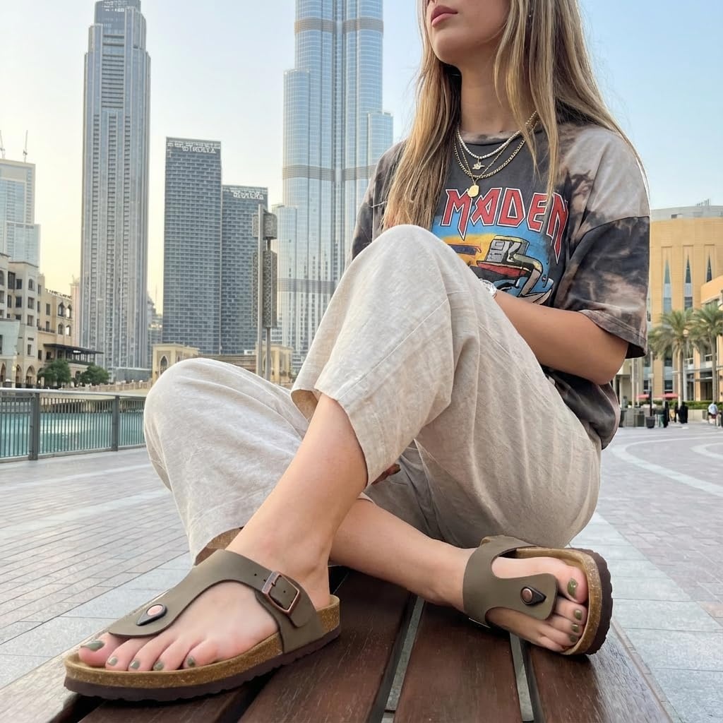 image:imageLeah Cork Footbed Thong SandalBrown