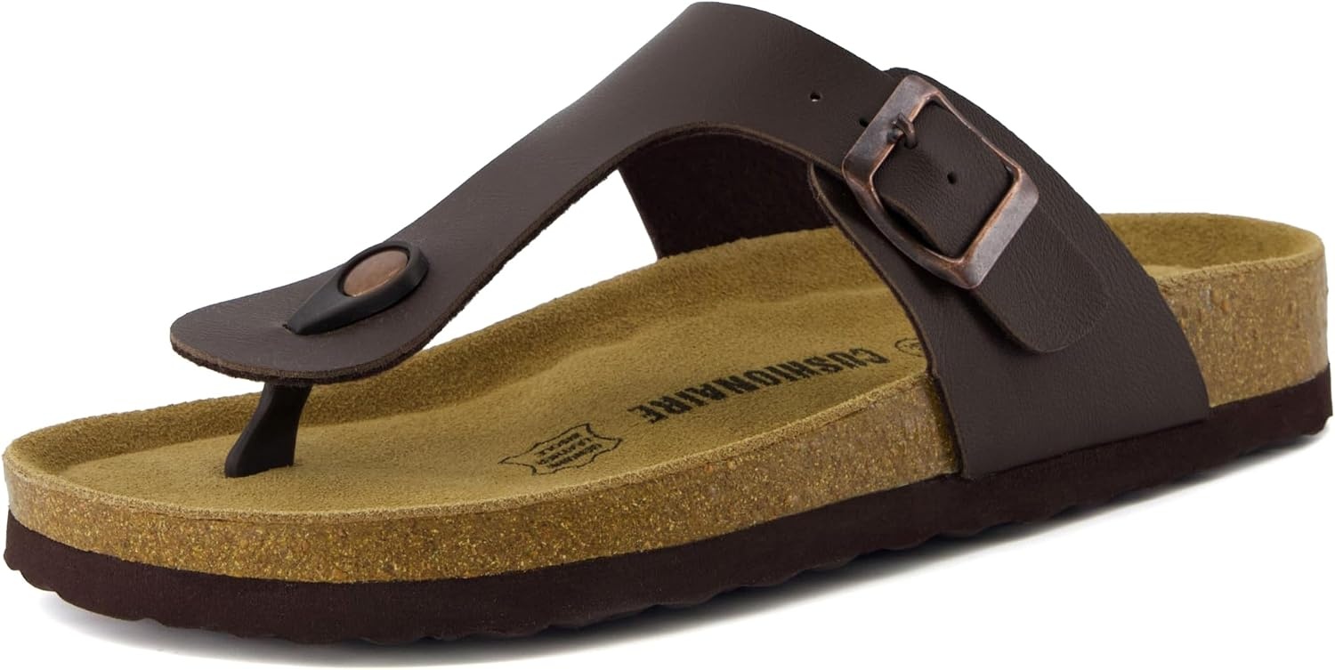 image:imageLeah Cork Footbed Thong SandalBrown Nappa