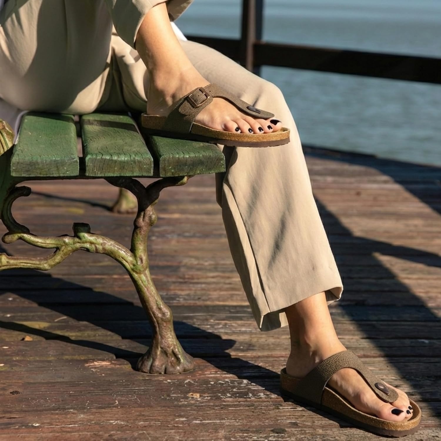 image:imageLeah Cork Footbed Thong SandalBrown Rugged