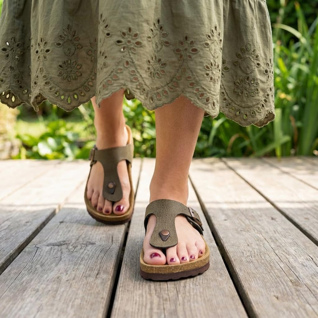 image:imageLeah Cork Footbed Thong SandalBrown Rugged
