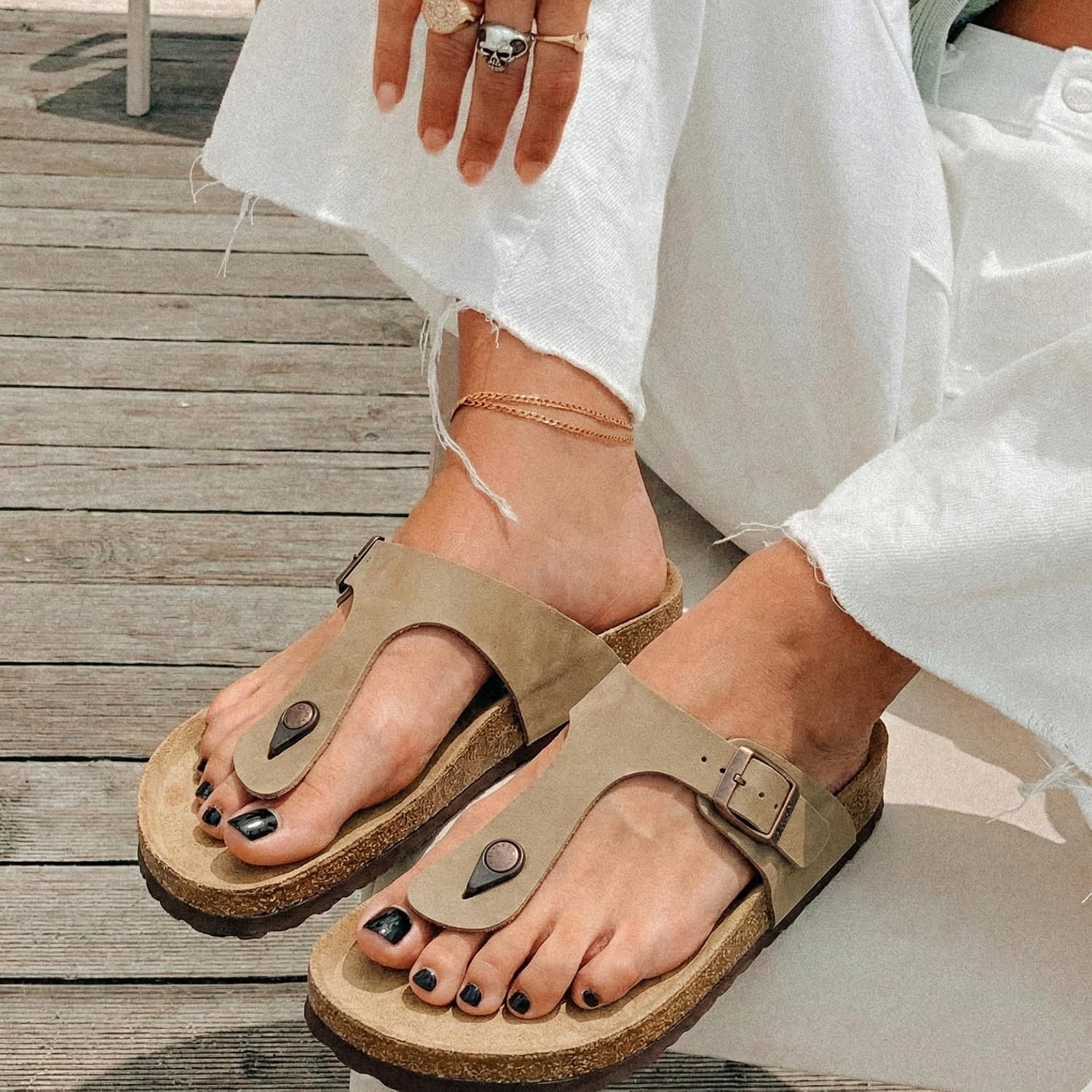 image:imageLeah Cork Footbed Thong SandalTaupe