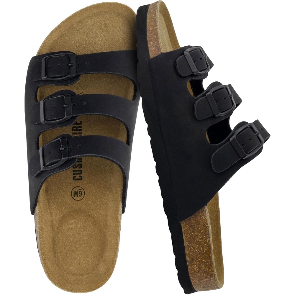 image:imageCUSHIONAIRE Womens Lela Cork footbed Sandal with ComfortBlack