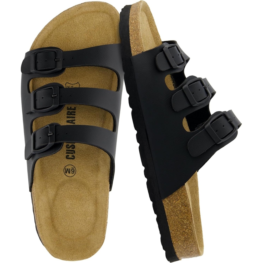 image:imageCUSHIONAIRE Womens Lela Cork footbed Sandal with ComfortBlack Nappa