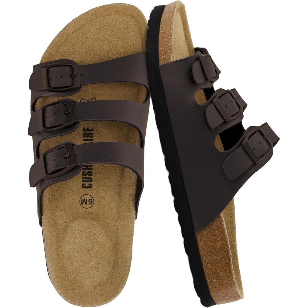 image:imageCUSHIONAIRE Womens Lela Cork footbed Sandal with ComfortBrown Nappa