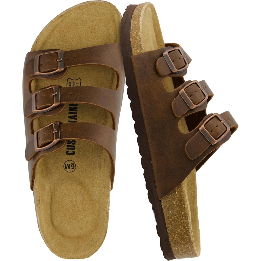 image:imageCUSHIONAIRE Womens Lela Cork footbed Sandal with ComfortBrown Oily