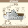 CUSHIONAIRE Guru Platform Sandals Women Footwear – Comfortable Genuine Leather Footbed Studded Chunky Slide Summer Sandals for Women(Silver)