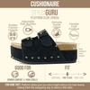 CUSHIONAIRE Guru Platform Sandals Women Footwear – Comfortable Genuine Leather Footbed Studded Chunky Slide Summer Sandals for Women(Suede Black)