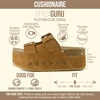 CUSHIONAIRE Guru Platform Sandals Women Footwear – Comfortable Genuine Leather Footbed Studded Chunky Slide Summer Sandals for Women(Suede Chestnut)