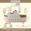 CUSHIONAIRE Guru Platform Sandals Women Footwear – Comfortable Genuine Leather Footbed Studded Chunky Slide Summer Sandals for Women(Suede Off White)