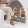 CUSHIONAIRE Guru Platform Sandals Women Footwear – Comfortable Genuine Leather Footbed Studded Chunky Slide Summer Sandals for Women(Suede Taupe)
