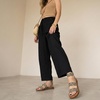 CUSHIONAIRE Indego Strappy Flat Sandals for Women with Elastic Upper, Arch Support and Memory Foam(Black Raffia Gore)
