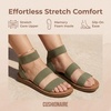 CUSHIONAIRE Indego Strappy Flat Sandals for Women with Elastic Upper, Arch Support and Memory Foam(Olive)