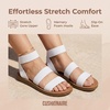 CUSHIONAIRE Indego Strappy Flat Sandals for Women with Elastic Upper, Arch Support and Memory Foam(White)