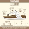 CUSHIONAIRE Libby Braided Summer Sandals for Women with Adjustable Buckle(White)