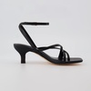 CUSHIONAIRE Women’s Kitten heel sandal +Memory Foam and Wide Widths Available(Black)