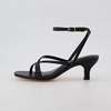 CUSHIONAIRE Women’s Kitten heel sandal +Memory Foam and Wide Widths Available(Black)