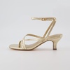 CUSHIONAIRE Women’s Kitten heel sandal +Memory Foam and Wide Widths Available(Champagne)