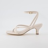 CUSHIONAIRE Women’s Kitten heel sandal +Memory Foam and Wide Widths Available(Ivory)