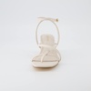 CUSHIONAIRE Women’s Kitten heel sandal +Memory Foam and Wide Widths Available(Ivory)