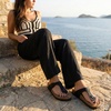 Leah Cork Footbed Thong Sandal(Black)