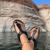 Leah Cork Footbed Thong Sandal(Black Oily)
