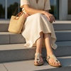 Leah Cork Footbed Thong Sandal(Stone)