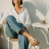 Leah Cork Footbed Thong Sandal(Stone)