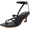 CUSHIONAIRE Women’s Kitten heel sandal +Memory Foam and Wide Widths Available(Black)