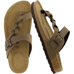 CUSHIONAIRE Libby Braided Summer Sandals for Women with Adjustable Buckle(Brown)