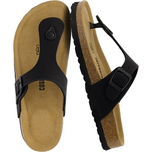 Leah Cork Footbed Thong Sandal(Black)